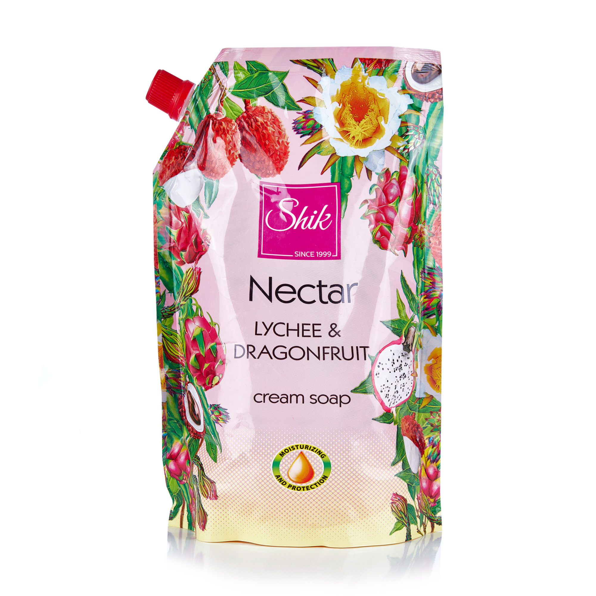 Рідке крем-мило Shik Nectar Лiчi та пiтахайя, 460 мл (дойпак)